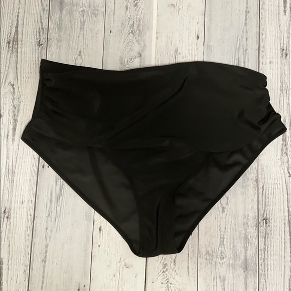 Rose Gal  High Waist Black Plus Size Bikini Bottom - Picture 1 of 3